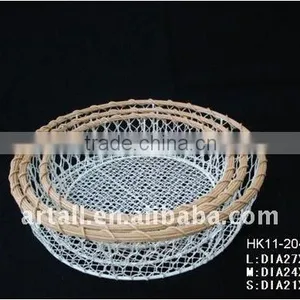 Wire Basket With Rattan Deco thumbnail-1