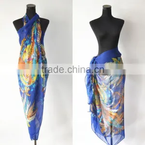 Wholesale Printing Design Oversize Polyester Voile Bali Pareo thumbnail-1