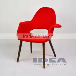 Replica Eero Saarinen Organic Chair - Red Fabric thumbnail-1