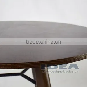 Replica Jean Prouve Gueridon Dining Table - Solid Ash Stained in Walnut Color thumbnail-3