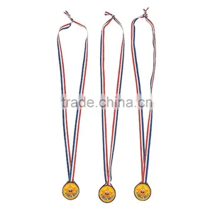 High Quality Hot Sale Custom Design Promotional Cheap Plastic Gold Honor Roll Award Medals With Colorful Ribbon Necklace thumbnail-1