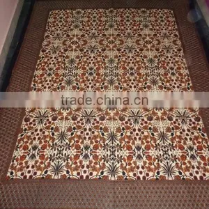 New Flowers Printed Hand Block Tapestry thumbnail-3