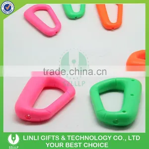 Logo Printed Plastic LED Flashlight Carabiner Keychain thumbnail-1