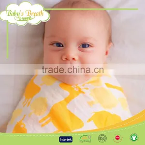 MS-24 Anti-bacterial Good Breathable Cheap Swaddle Blanket Printed Muslin Cotton Cloths Baby Towel thumbnail-3