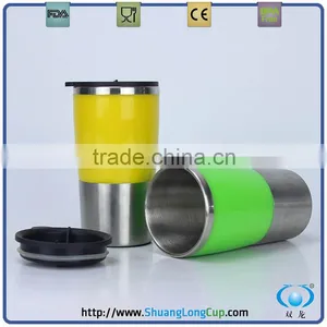 14 oz Two Tone Stainless Steel Thermos Coffee Mugs thumbnail-1