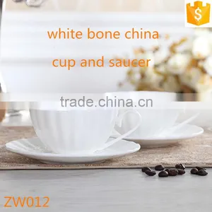 200ml Bone China Ceramic Tea Cup Unique Shape Coffee Cup and Saucer thumbnail-1