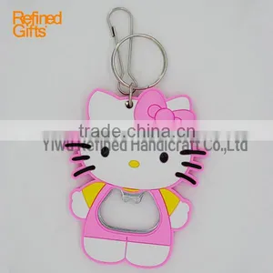 Manufacture Hello Kitty Beer Openers Silicone Keychain thumbnail-1