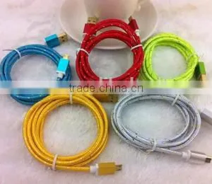 2014 Colorful Nylon Braided Aluminum Alloy Cover Micro Usb Data Cable From Shenzhen Factory thumbnail-1