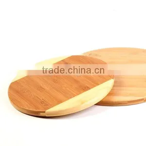 3pcs Bamboo Round Cutting Board Set With Holder thumbnail-1