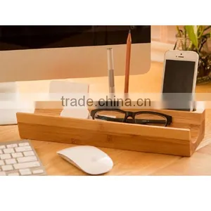 Bamboo Wood Modern Recycled Office Desk Organizer thumbnail-2
