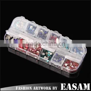 2015 Manicure Nail Jewellery Box,hot Nail Art Rhinestone Box 12 Compartment Quality Choice thumbnail-1