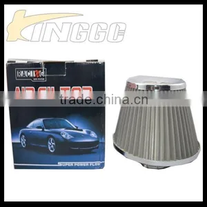 High Performance Gray Universal Car 76MM Stainless Steel Air Filter thumbnail-1