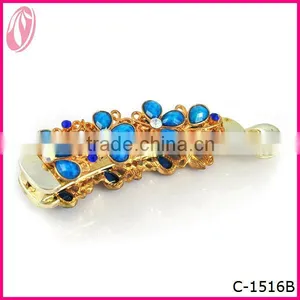 Plastic Banana Fashion Stone Hair Clip Crystal Barrette thumbnail-1