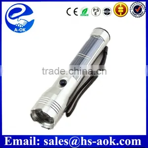 LED Light Solar Power Rechargeable Hybrid Light Solar Hybrid Flashlight thumbnail-1