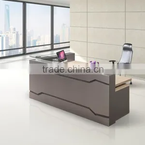 Reception Desk Specific Use and Wood Mix Glass,mirror&MDF Material Beauty Salon Furniture Reception ... thumbnail-3