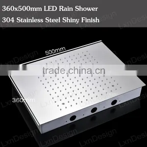 Bath Shower Temperature Control Led Color Change 20 Inch Embeded Ceiling Led Shower With 6 Body Jets thumbnail-4