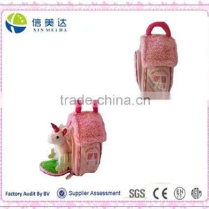 Children Birthday Gift Plush Unicorn and Its Pink House Toy thumbnail-1