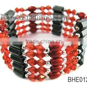 Acrylice Plastic Hematite Beads Elastic Bangle thumbnail-1