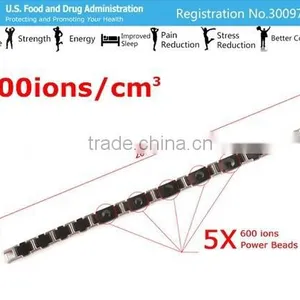 Noproblem P065 FDA Germanium Titanium Bio Ceramic Power Health Fashion Stainless Steel Bracelet thumbnail-2