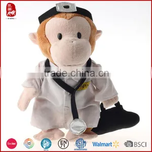 New Stuffed Standing Plush Doctor Monkey Toy Factory thumbnail-1