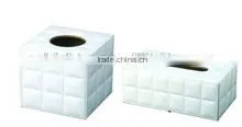 Leather Classic White Lattice Tissue Box thumbnail-1