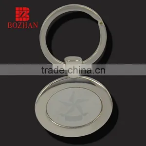 Zinc Alloy Round Shape Keychain Laser Logo Keyring thumbnail-1