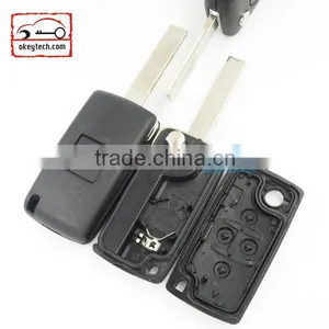 Good Price Peugeot 4 Button Flip Romote Key Shell for 308 Blank With Battery Place Car Key Peugeot 0536 Romote Key Shell thumbnail-3