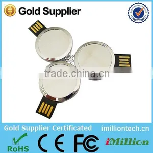 Metal Round Shape Usb, Round Matal Shape Usb, Usb Metal Round Shape With Sticker Logo thumbnail-1