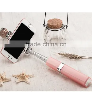 2016 New Wholesale Mini Automated Selfie Stick Lip Gloss Selfie Stick With Cable for Iphone and Android Smart Phone thumbnail-4