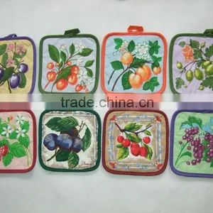 100% Cotton Single Silk Screen Printing Pot Holder thumbnail-1