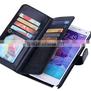 2015 UNIQUE PU Leather Back Shell Case for Samsung Galaxy Note 4 Wallet Case,fashion Pattern With 9 Card Slots thumbnail-1