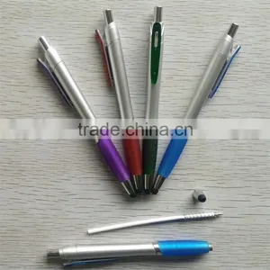 High Demand Export Products Lacquer Silver Barrel 2 in 1 Touch Screen Stylus Pen thumbnail-2