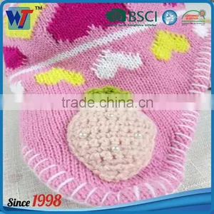 Custom Cotton Slouchy Embroidery for Kids Red Knit Cap for Sale thumbnail-4