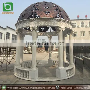 White Marble Garden Stone Carving Gazebo thumbnail-1