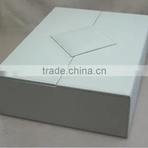 Wholesale Factory Custom Leather 2 Bottles of Red Wine Box, Beautiful White Gift Box thumbnail-1