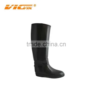 Fashion Lady's Neoprene Lining Rubber Rain Boots Women Riding Shoes thumbnail-1