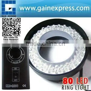 80 LED Camera Microscope Ring Light CE Illuminator Warm White 70mm Diameter 50 - 240mm Working Distance thumbnail-1