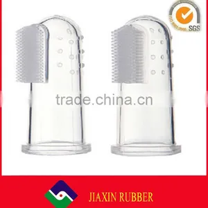 High Quality Custom Soft Transparent Silicone Finger Toothbrush for Baby /kid /infant/toddler thumbnail-5