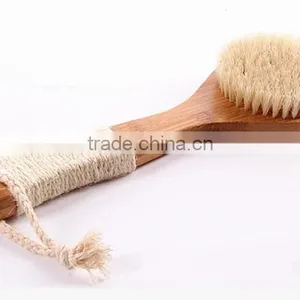 Bamboo Handle Body Brush With Natural Bristle Bath Brush thumbnail-1