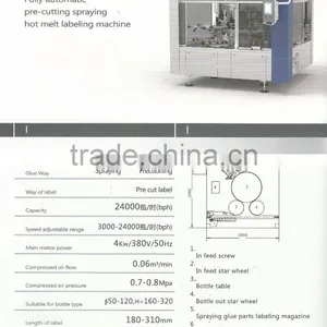 HR 1P-16 Fully Automatic Pre-cutting Spraying Hot Melt Glue Bottle Labeling Machine thumbnail-4