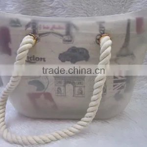 Hot Sell Tote Bag- Printted Canvas Bag + Silicon Cover to Water Proof thumbnail-1