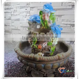 Indoor Resin Three Dolphin Water Fountain thumbnail-1