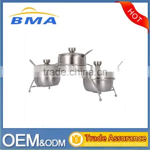 High Quality Stainless Steel Condiment Container Set With Rack thumbnail-1