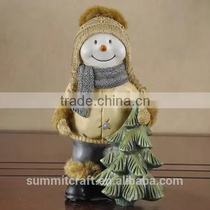 Set of 3 Christmas Table Decoration Resin Christmas Snowman Figurine thumbnail-2