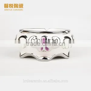 Hot Sale Smoking Clear Ashtray, High Electroplating Ceramic Ashtray thumbnail-3