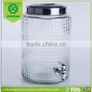 Large Capacity Machine Made Glass Juice Beverage Water Dispenser With Silver Tap thumbnail-1