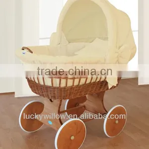Comfortable Wicker Baby Sleeping Basket &bassinet With Rocking Stand thumbnail-1