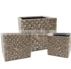 Fiberglass Flower Pot Cube Gardening Flower Planters thumbnail-1