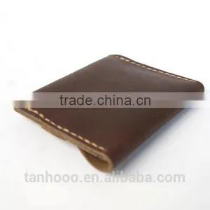 Customize Genuine Leather RFID Blocking Card Holder Cash Pocket Portable Wallet Retro Style thumbnail-5