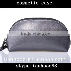 Hot Selling Black Shell Shape Leather Cosmetic Case and Box Makeup Case thumbnail-1